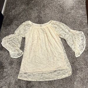 NWT cream full lace tunic